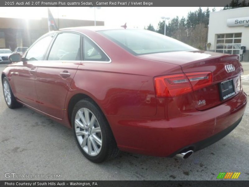 Garnet Red Pearl / Velvet Beige 2015 Audi A6 2.0T Premium Plus quattro Sedan