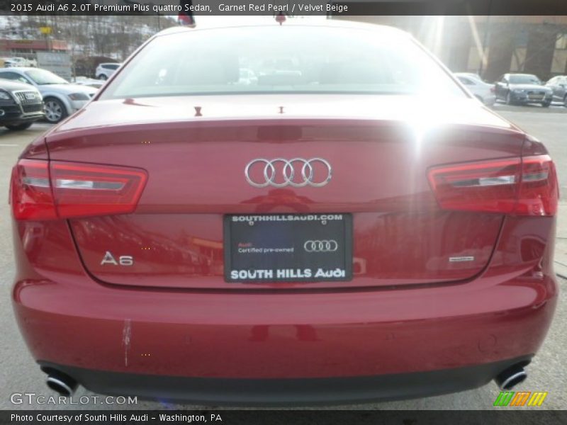 Garnet Red Pearl / Velvet Beige 2015 Audi A6 2.0T Premium Plus quattro Sedan