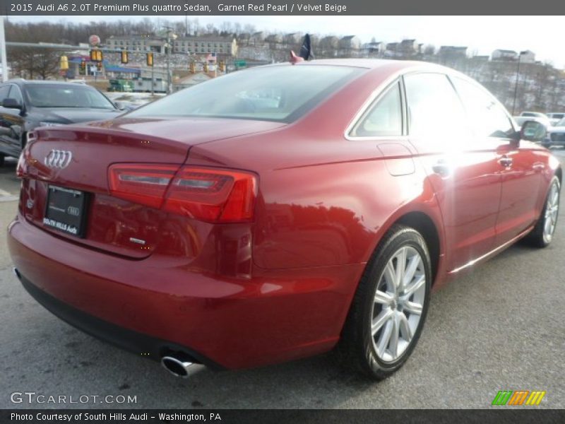 Garnet Red Pearl / Velvet Beige 2015 Audi A6 2.0T Premium Plus quattro Sedan