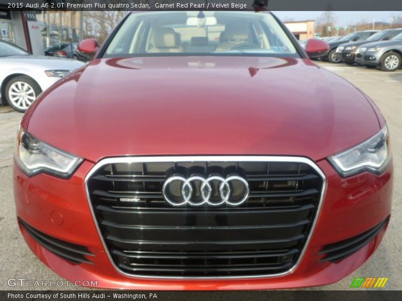 Garnet Red Pearl / Velvet Beige 2015 Audi A6 2.0T Premium Plus quattro Sedan