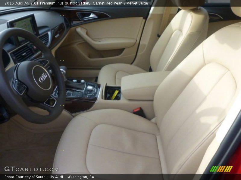 Garnet Red Pearl / Velvet Beige 2015 Audi A6 2.0T Premium Plus quattro Sedan