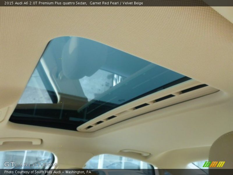 Garnet Red Pearl / Velvet Beige 2015 Audi A6 2.0T Premium Plus quattro Sedan