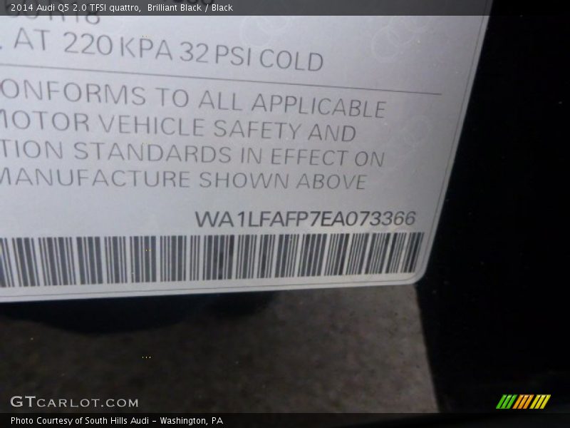 Brilliant Black / Black 2014 Audi Q5 2.0 TFSI quattro