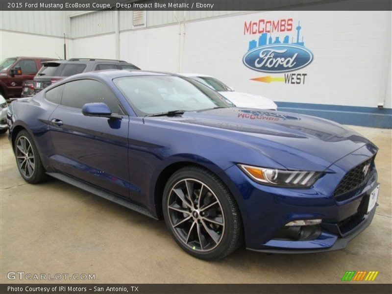Deep Impact Blue Metallic / Ebony 2015 Ford Mustang EcoBoost Coupe