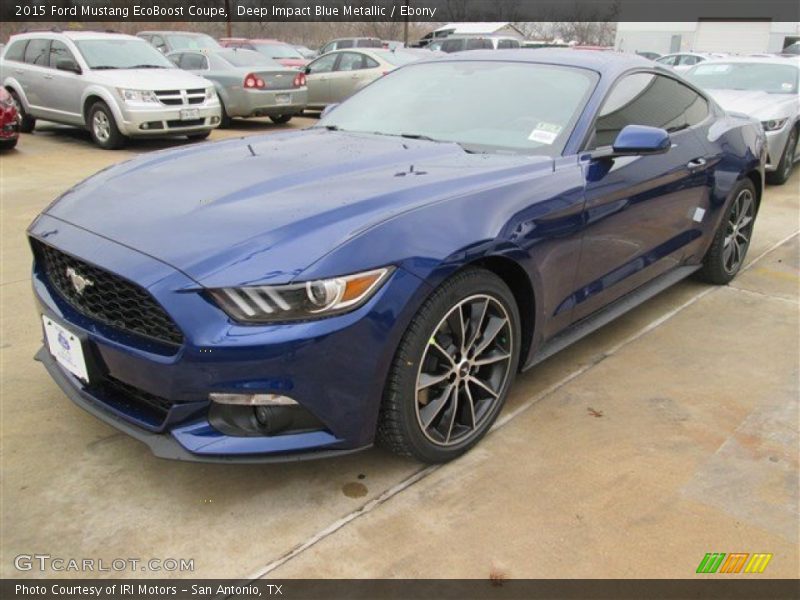 Deep Impact Blue Metallic / Ebony 2015 Ford Mustang EcoBoost Coupe