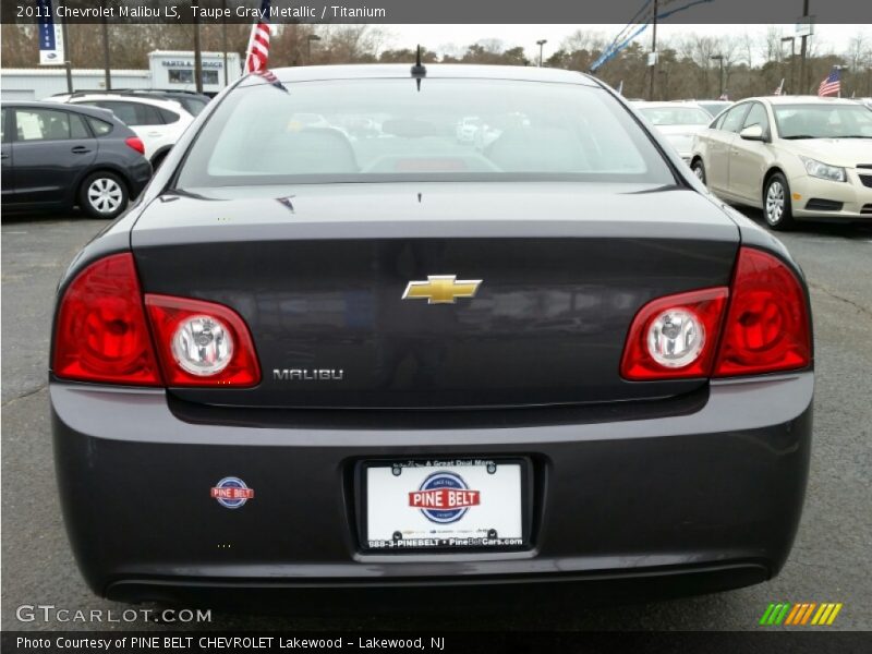 Taupe Gray Metallic / Titanium 2011 Chevrolet Malibu LS