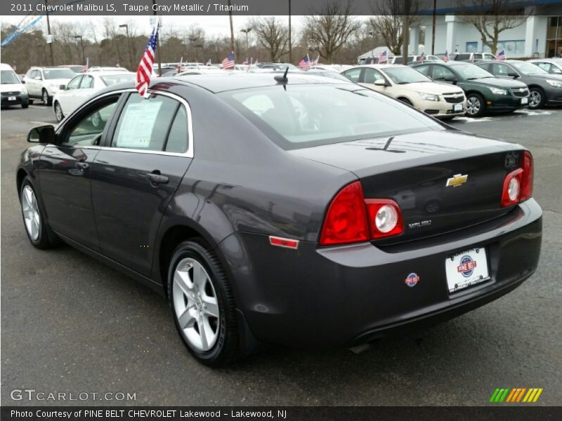 Taupe Gray Metallic / Titanium 2011 Chevrolet Malibu LS