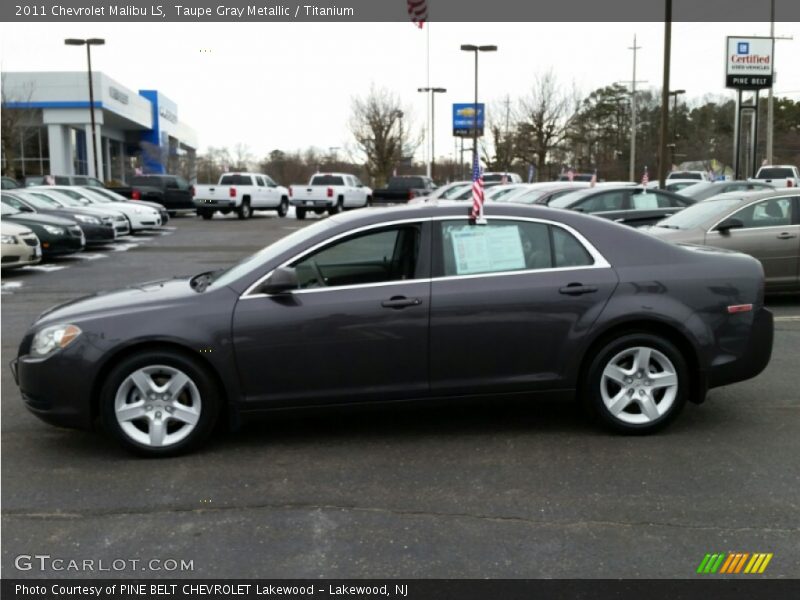 Taupe Gray Metallic / Titanium 2011 Chevrolet Malibu LS
