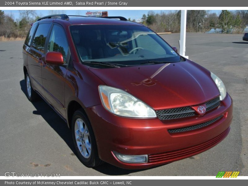 Salsa Red Pearl / Stone Gray 2004 Toyota Sienna XLE Limited AWD