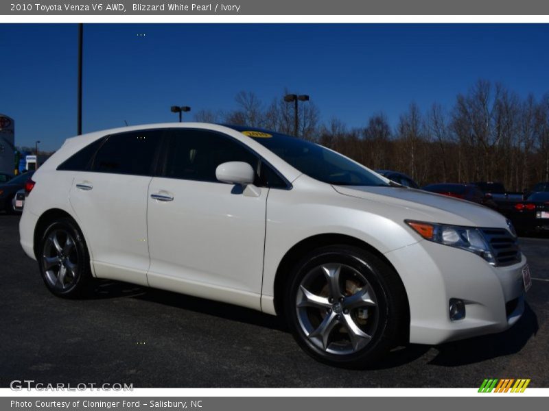 Blizzard White Pearl / Ivory 2010 Toyota Venza V6 AWD