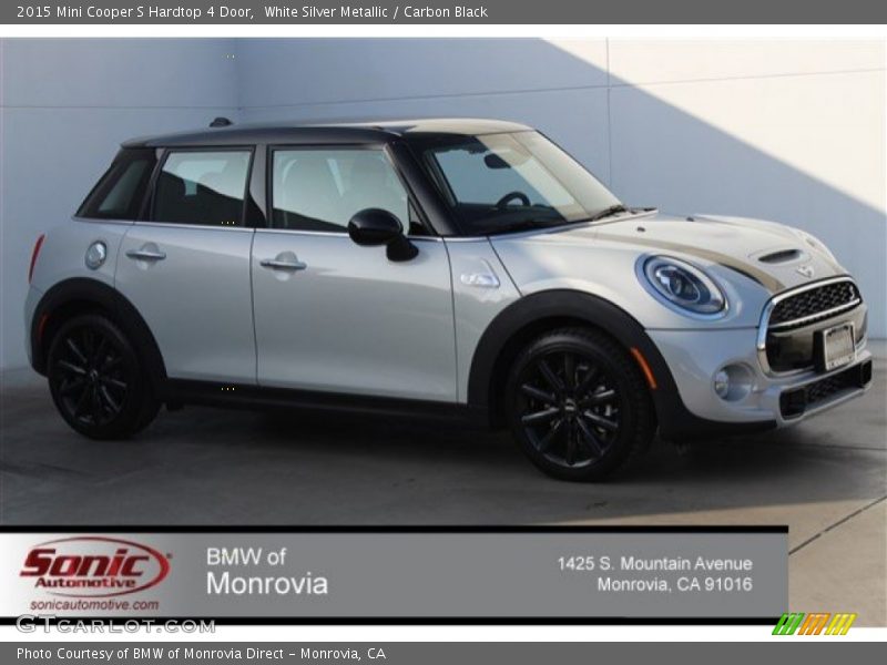White Silver Metallic / Carbon Black 2015 Mini Cooper S Hardtop 4 Door