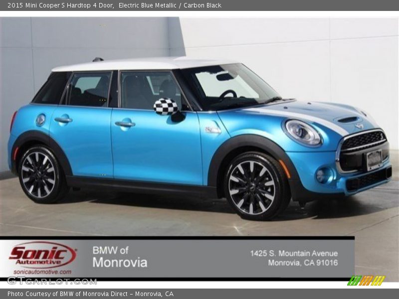 Electric Blue Metallic / Carbon Black 2015 Mini Cooper S Hardtop 4 Door