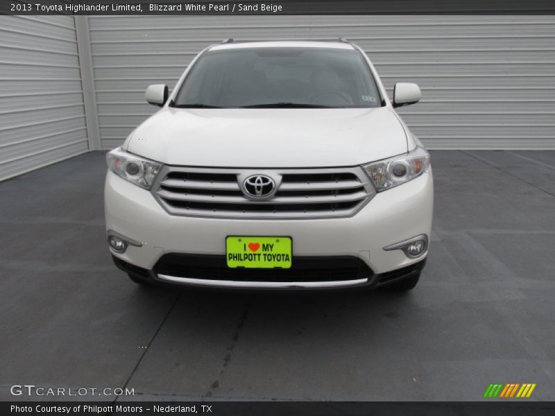 Blizzard White Pearl / Sand Beige 2013 Toyota Highlander Limited