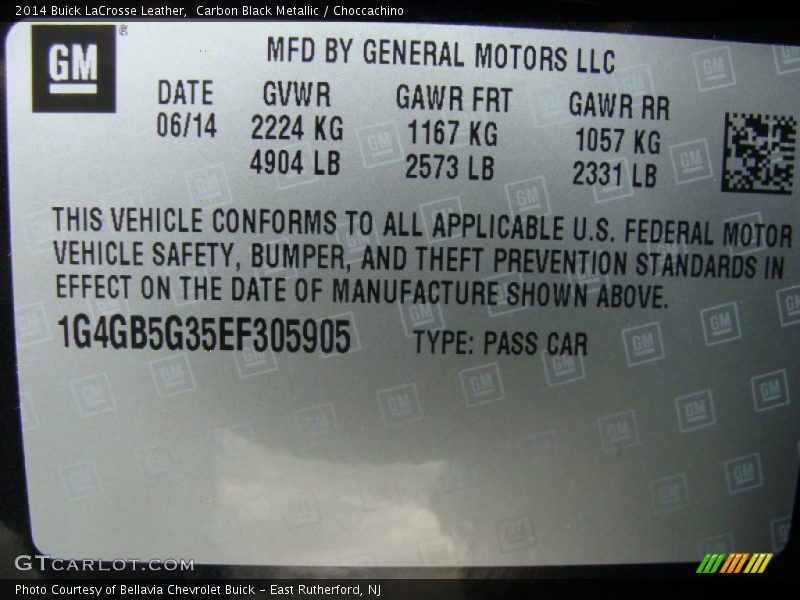Carbon Black Metallic / Choccachino 2014 Buick LaCrosse Leather