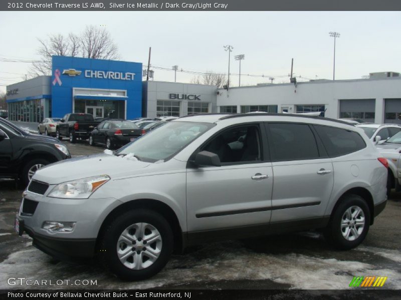 Silver Ice Metallic / Dark Gray/Light Gray 2012 Chevrolet Traverse LS AWD
