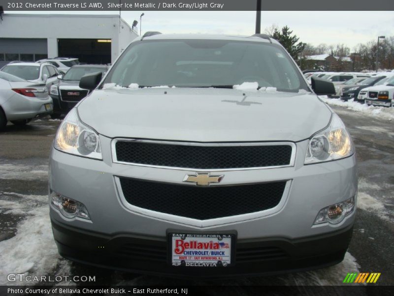 Silver Ice Metallic / Dark Gray/Light Gray 2012 Chevrolet Traverse LS AWD