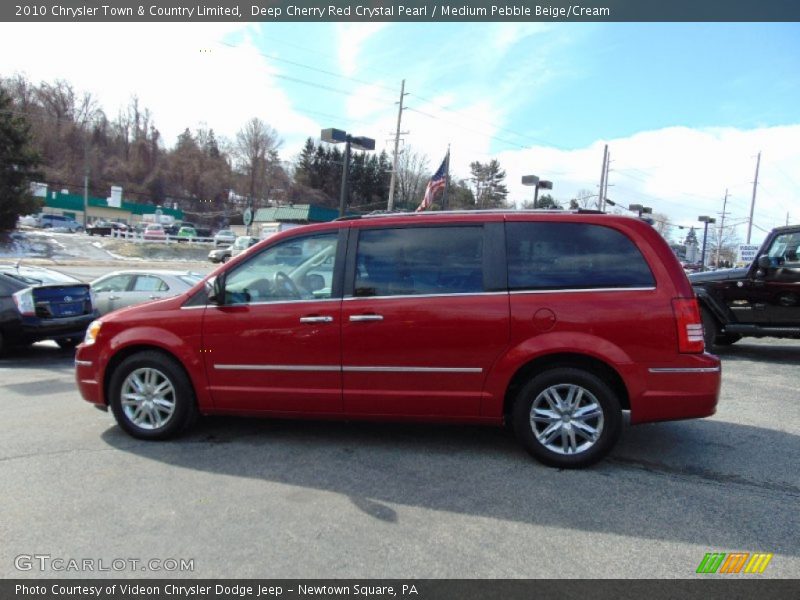 Deep Cherry Red Crystal Pearl / Medium Pebble Beige/Cream 2010 Chrysler Town & Country Limited