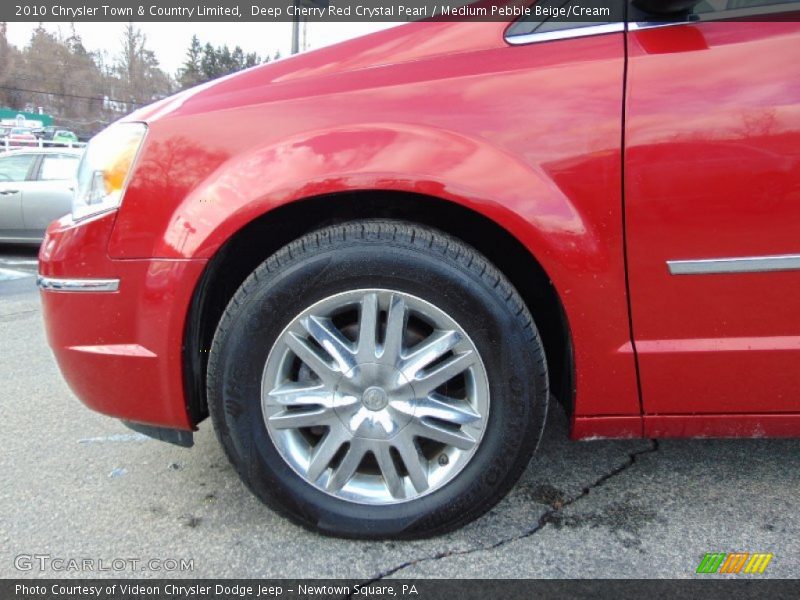 Deep Cherry Red Crystal Pearl / Medium Pebble Beige/Cream 2010 Chrysler Town & Country Limited