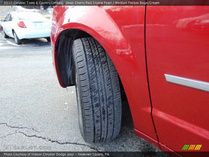 Deep Cherry Red Crystal Pearl / Medium Pebble Beige/Cream 2010 Chrysler Town & Country Limited