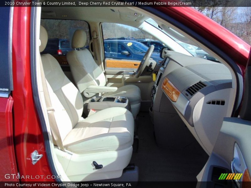 Deep Cherry Red Crystal Pearl / Medium Pebble Beige/Cream 2010 Chrysler Town & Country Limited