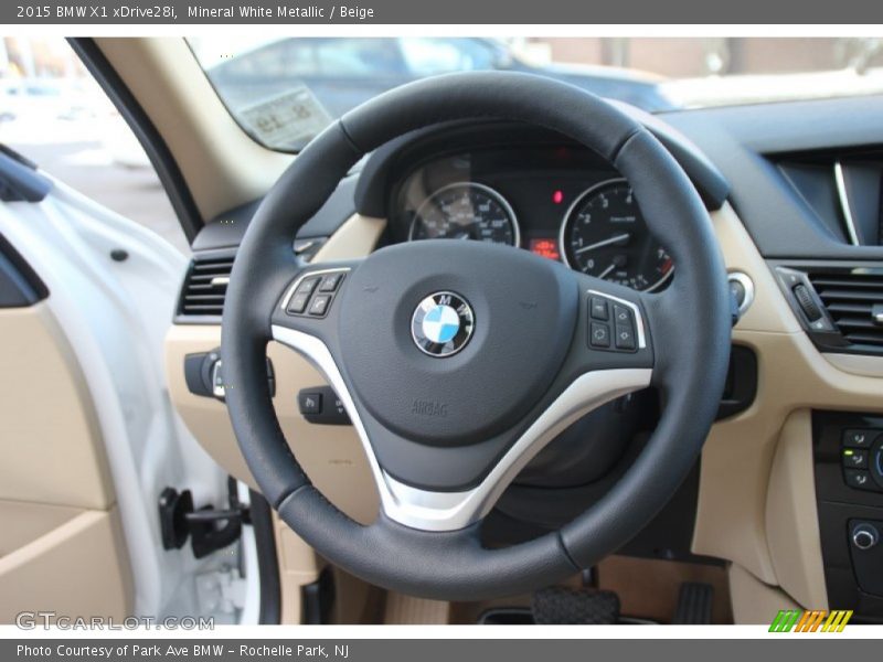 Mineral White Metallic / Beige 2015 BMW X1 xDrive28i