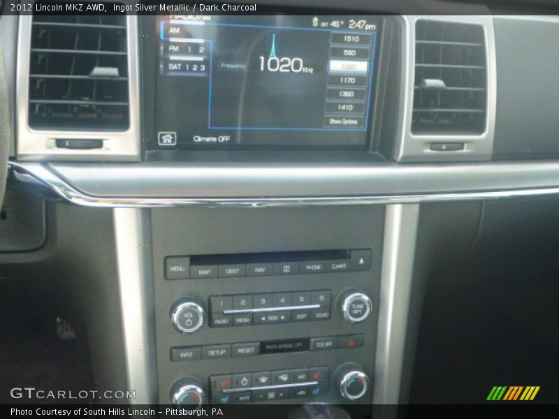 Ingot Silver Metallic / Dark Charcoal 2012 Lincoln MKZ AWD