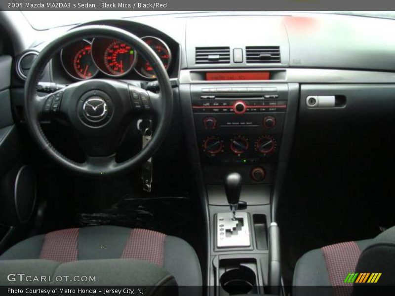 Black Mica / Black/Red 2005 Mazda MAZDA3 s Sedan