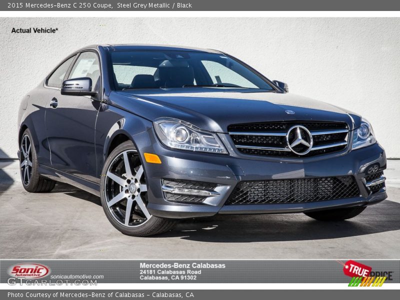 Steel Grey Metallic / Black 2015 Mercedes-Benz C 250 Coupe