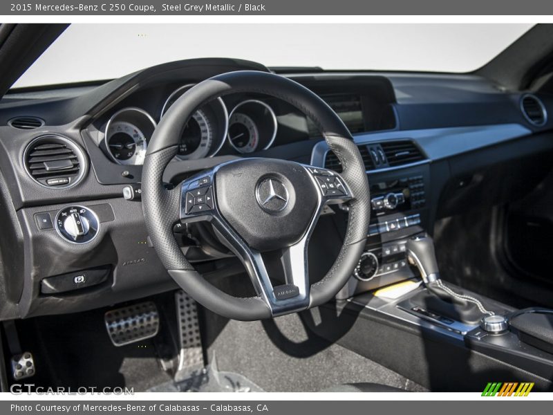 Steel Grey Metallic / Black 2015 Mercedes-Benz C 250 Coupe