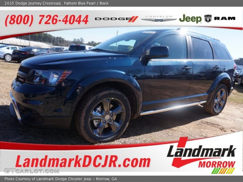 Fathom Blue Pearl / Black 2015 Dodge Journey Crossroad