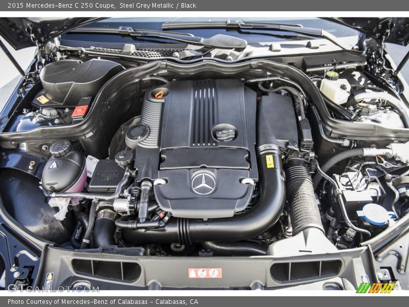 Steel Grey Metallic / Black 2015 Mercedes-Benz C 250 Coupe