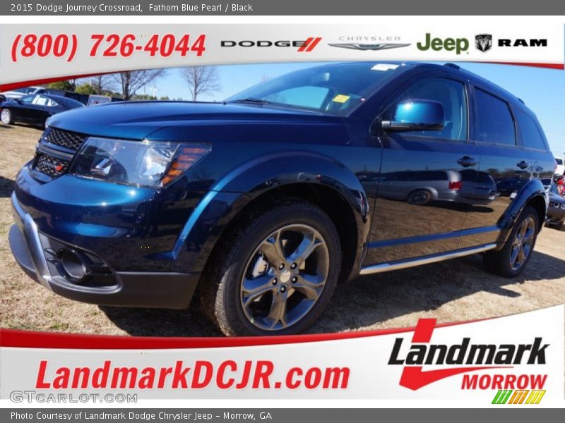 Fathom Blue Pearl / Black 2015 Dodge Journey Crossroad