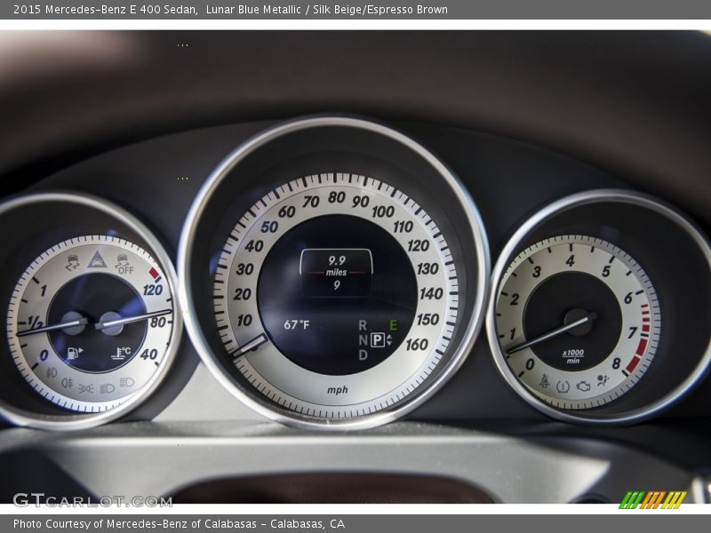 Lunar Blue Metallic / Silk Beige/Espresso Brown 2015 Mercedes-Benz E 400 Sedan