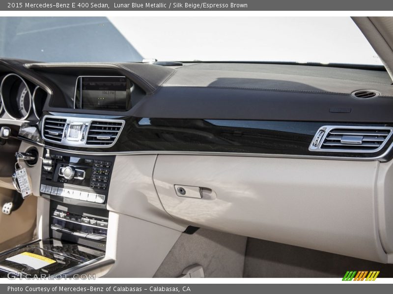 Lunar Blue Metallic / Silk Beige/Espresso Brown 2015 Mercedes-Benz E 400 Sedan