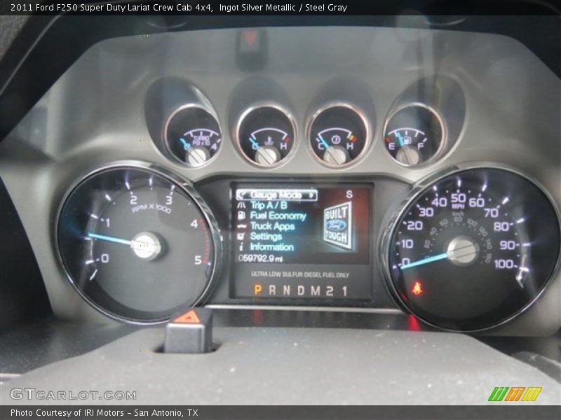 Ingot Silver Metallic / Steel Gray 2011 Ford F250 Super Duty Lariat Crew Cab 4x4