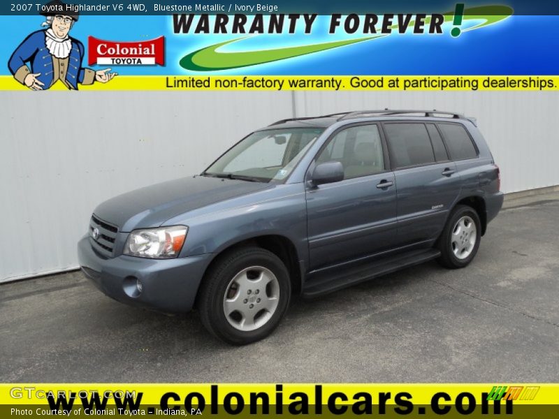 Bluestone Metallic / Ivory Beige 2007 Toyota Highlander V6 4WD