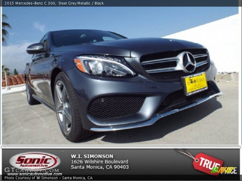 Steel Grey Metallic / Black 2015 Mercedes-Benz C 300