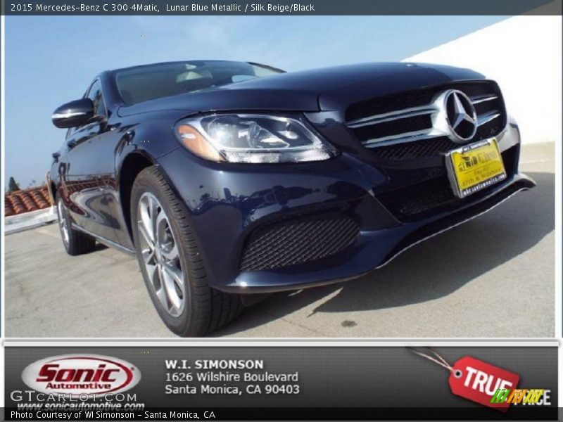 Lunar Blue Metallic / Silk Beige/Black 2015 Mercedes-Benz C 300 4Matic