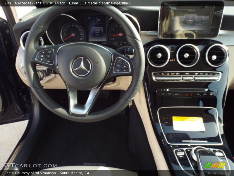 Lunar Blue Metallic / Silk Beige/Black 2015 Mercedes-Benz C 300 4Matic