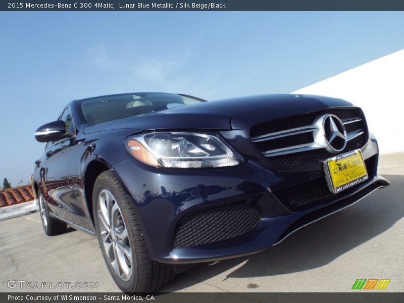 Lunar Blue Metallic / Silk Beige/Black 2015 Mercedes-Benz C 300 4Matic