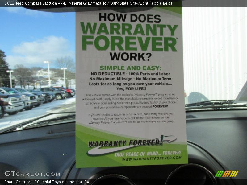 Mineral Gray Metallic / Dark Slate Gray/Light Pebble Beige 2012 Jeep Compass Latitude 4x4