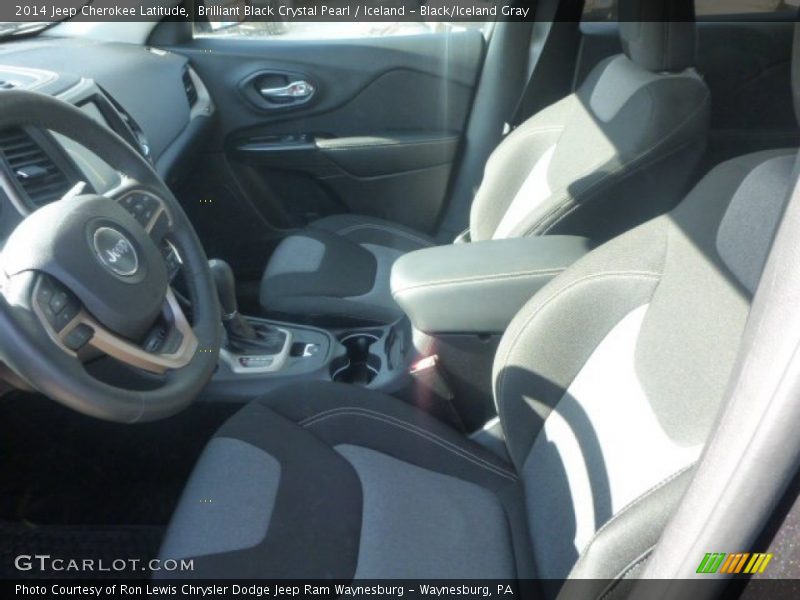 Brilliant Black Crystal Pearl / Iceland - Black/Iceland Gray 2014 Jeep Cherokee Latitude