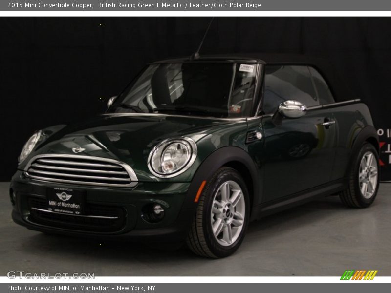 British Racing Green II Metallic / Leather/Cloth Polar Beige 2015 Mini Convertible Cooper