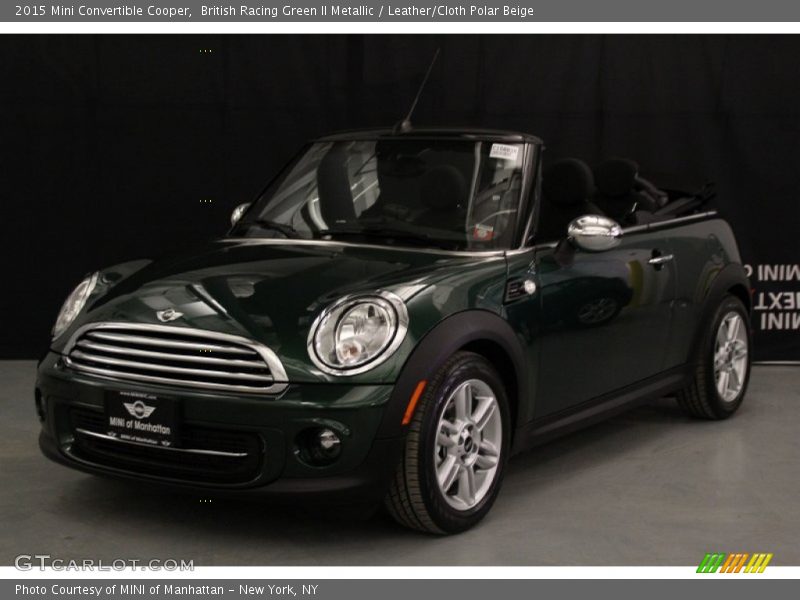 British Racing Green II Metallic / Leather/Cloth Polar Beige 2015 Mini Convertible Cooper