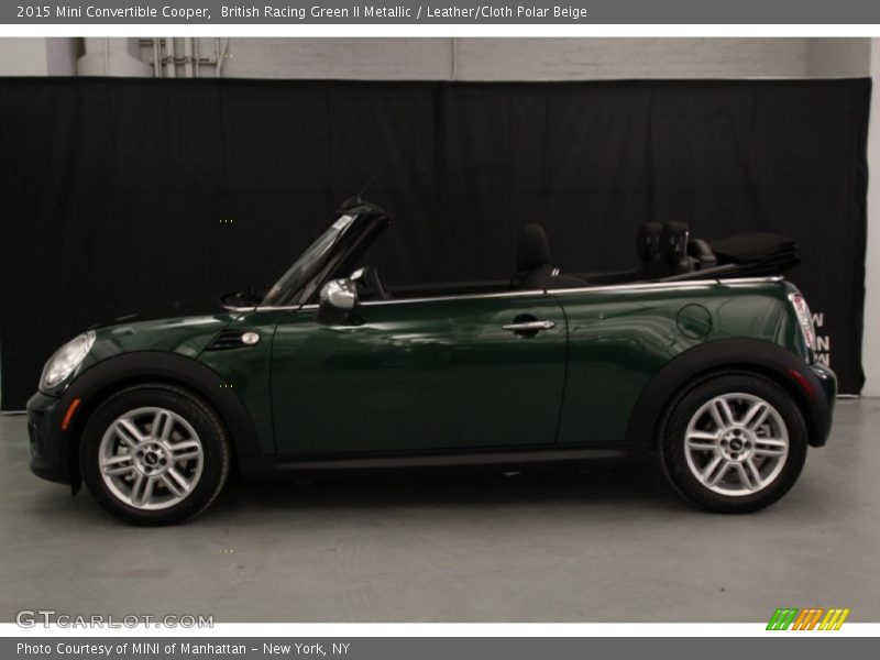 British Racing Green II Metallic / Leather/Cloth Polar Beige 2015 Mini Convertible Cooper