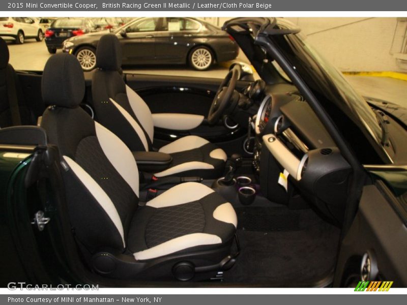 British Racing Green II Metallic / Leather/Cloth Polar Beige 2015 Mini Convertible Cooper