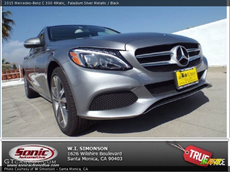 Paladium Silver Metallic / Black 2015 Mercedes-Benz C 300 4Matic