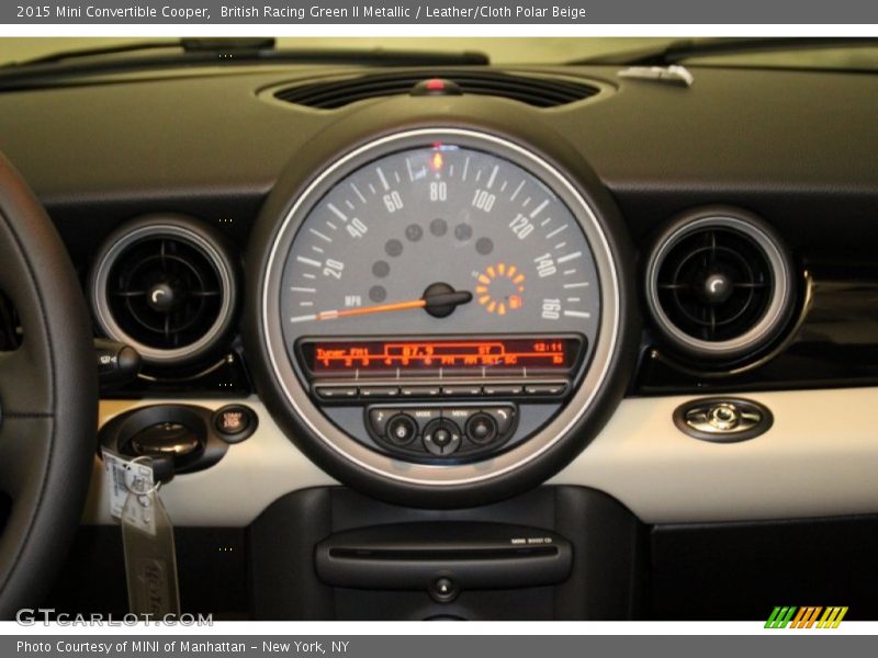 British Racing Green II Metallic / Leather/Cloth Polar Beige 2015 Mini Convertible Cooper