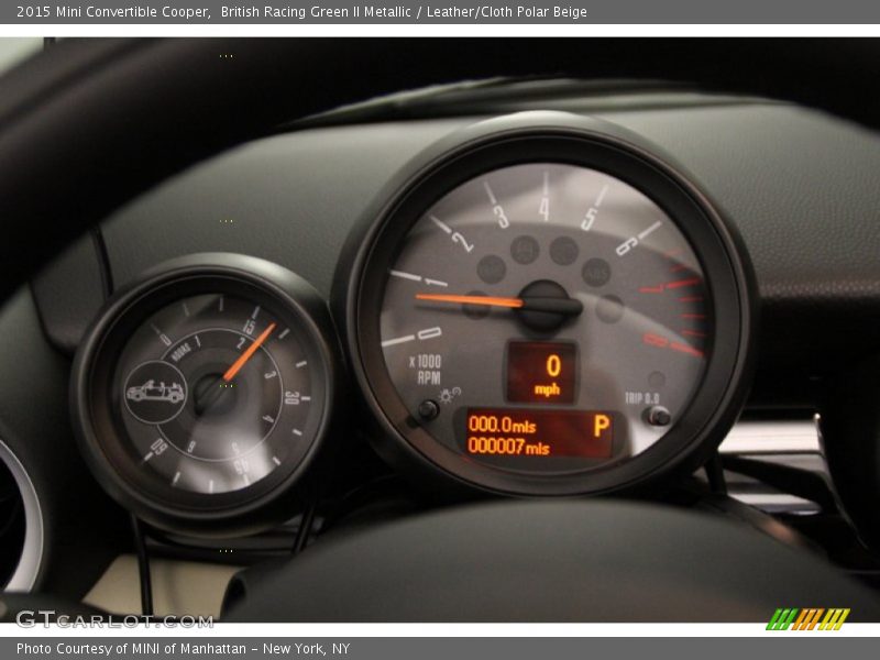 British Racing Green II Metallic / Leather/Cloth Polar Beige 2015 Mini Convertible Cooper