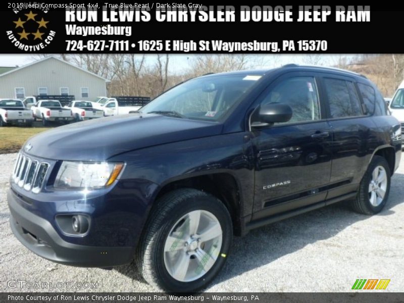 True Blue Pearl / Dark Slate Gray 2015 Jeep Compass Sport 4x4